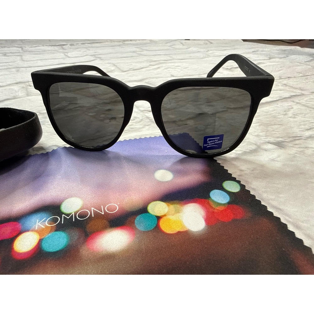 Komono Riviera Sunglasses Unisex OS Black New Matte Carl Zeiss Lenses